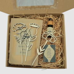 Sypaná svíčka - Dárkový set s květinami