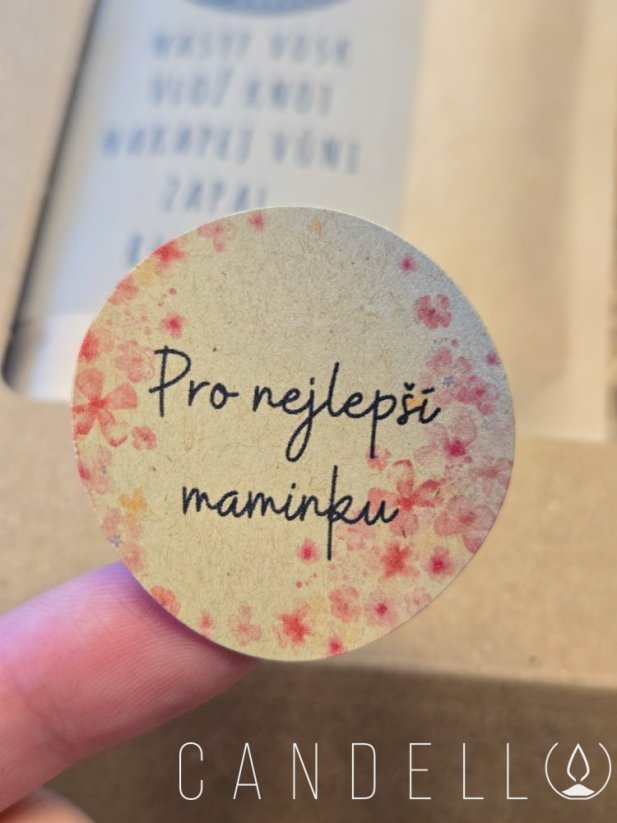 Samolepka na dárkový set - Text: Pro nejlepší maminku
